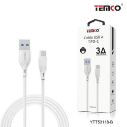 Cable Tipo-C 3A Blanco 1 metro