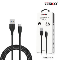 Cable Tipo-C 3A Negro 1 metro