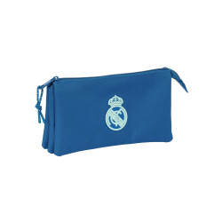 Estuche Triple Cremallera Oficial Real Madrid 22x12x3 cm