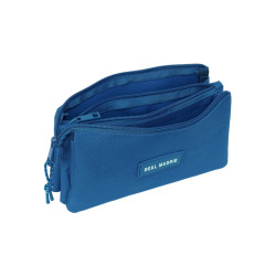Estuche Triple Cremallera Oficial Real Madrid 22x12x3 cm