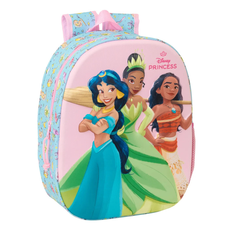 Mochila Preescolar 3D Princesas 33 cm
