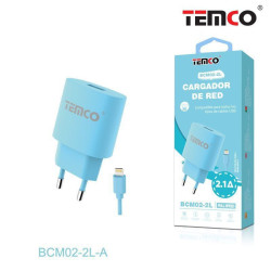 TEMCO Cabeza + Cable Lightning 2.1A Azul