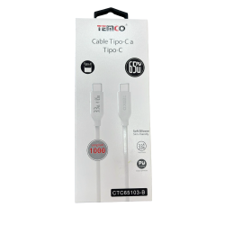 Cable Tipo C a Tipo C 65W 1 metro Blanco
