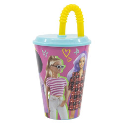 Vaso con Caña Barbie 430 ml