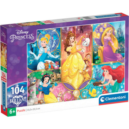 Clementoni - Puzzle Princesas Brillante 104 pcs