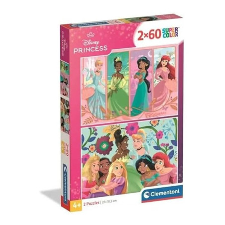 Clementoni - Puzzle Princesas 2x60 piezas