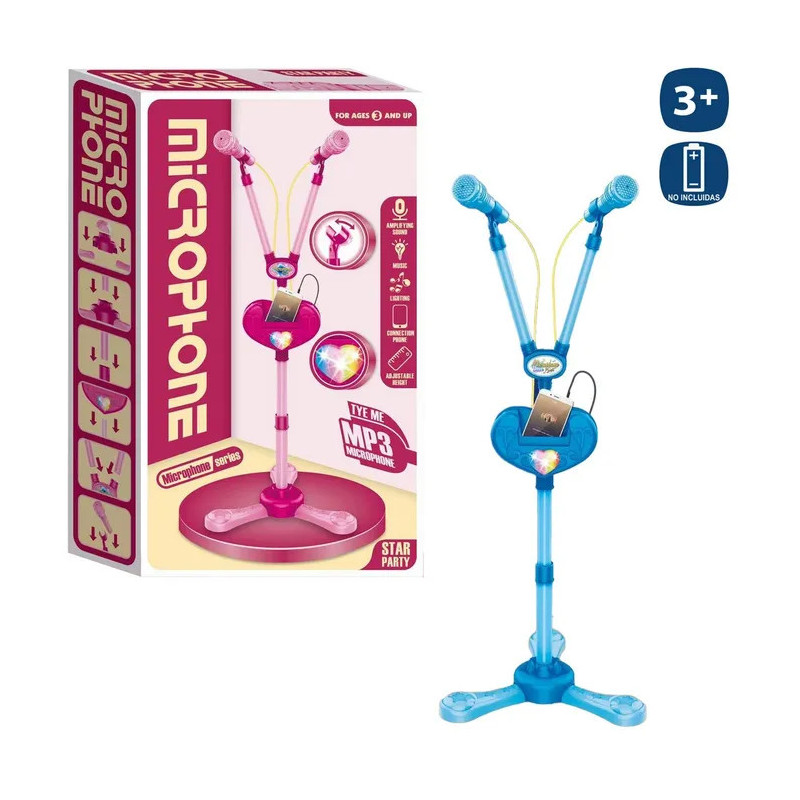 Micrófono Doble Ajustable 100cm Conector Mp3