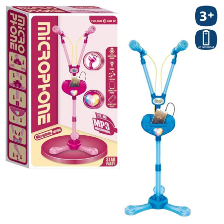 Micrófono Doble Ajustable 100cm Conector Mp3