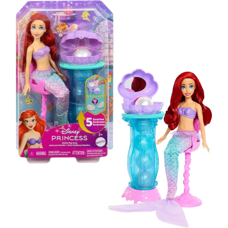 Mattel Disney Princesas Ariel con Tocador Desplegable