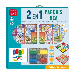 Tablero Madera Parchis/Oca 2 en 1, 40 cm