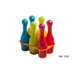 Bolos de plástico de colores 6 unidades de 26cm