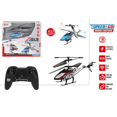 Speed & Go Air-Helicoptero RC 20 cm 3.5 CH-GYRO-2.4 GHZ
