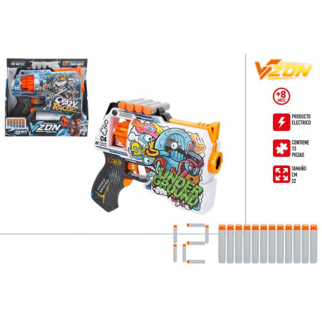 V-Zone Pistola Dardos Skin Electrica C/12 Dardos 22cm