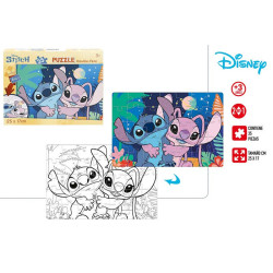 Stitch - Puzzle XS Doble Cara 25 X 17 cm - 35 pzas Lisciani