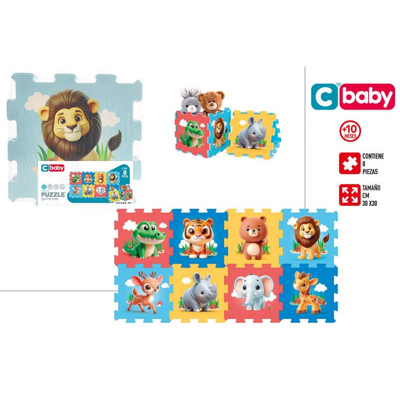 C'Baby - Pack 8 Piezas Puzzle Eva 114 X 58 cm - Animales