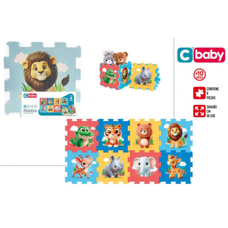 C'Baby - Pack 8 Piezas Puzzle Eva 114 X 58 cm - Animales