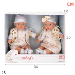 Colorbaby's - Set 2 Muñecas Bebe 32 cm