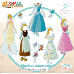 Woomax - Juego Magnetico Vestidos Madera Princesas