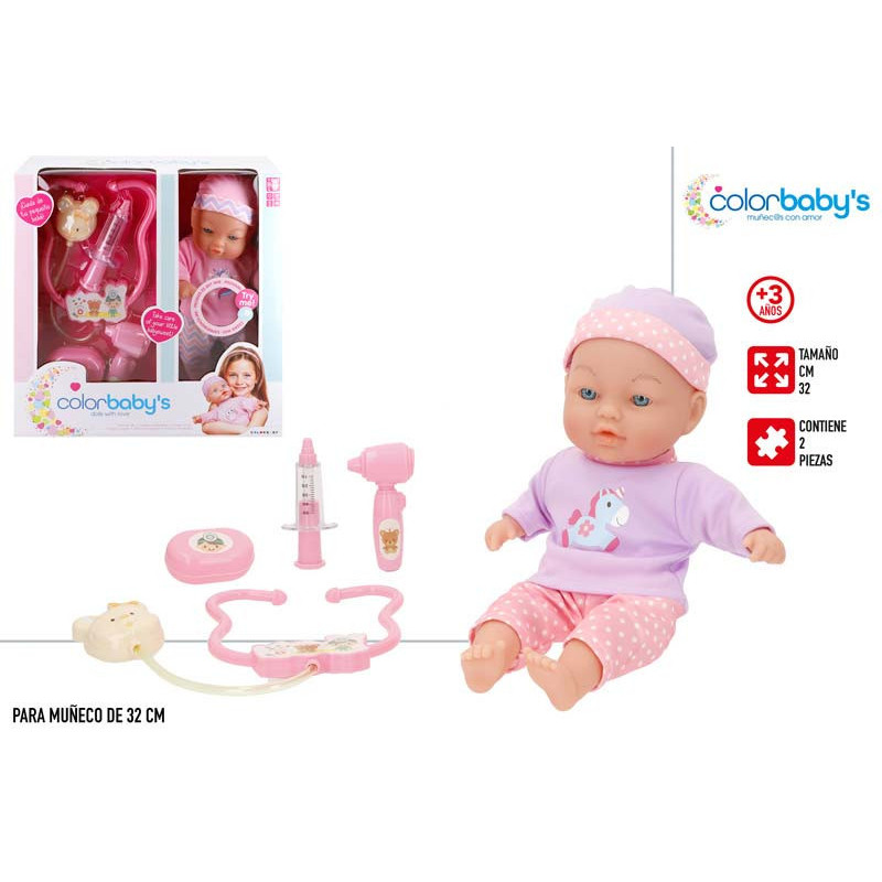 Colorbaby's - Set Bebe 32CM C/Sonidos & Accesorios