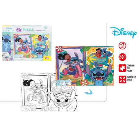 Stitch - Puzzle Doble Cara 50x35 cm 250 pcs