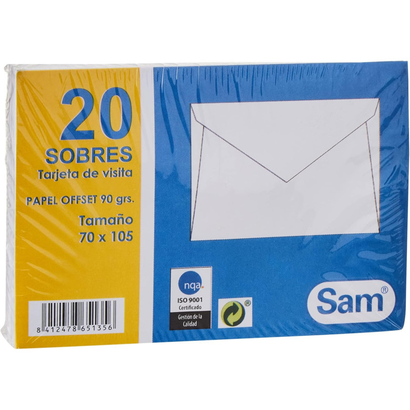 Pack 20 Sobres 10'5 x 6'5 cm