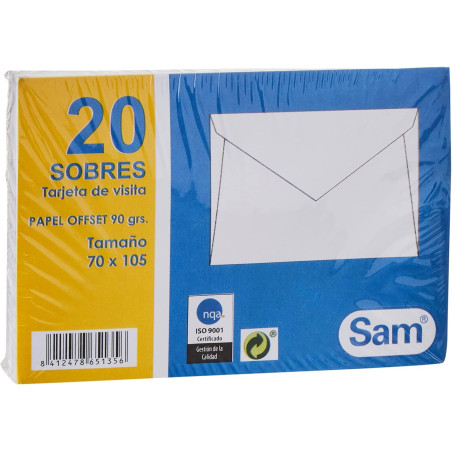 Pack 20 Sobres 10'5 x 6'5 cm