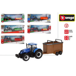 Burago - Tractor Metal 10 cm C/Remolque