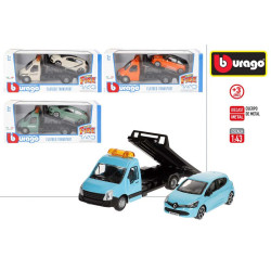 Burago-Camion Grua+Coche Metal Street Fire 1:43