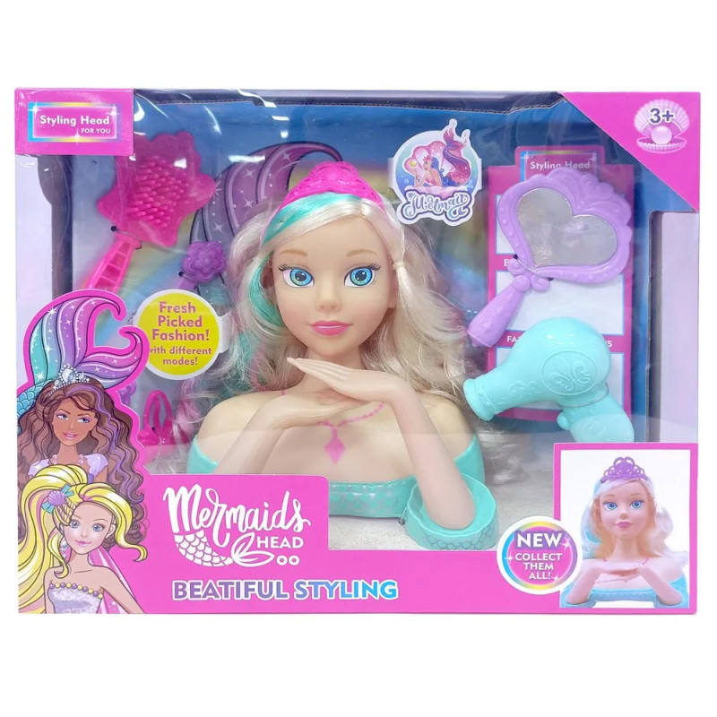 Mermaids Head - Busto con Manos Peina Sirenita 18 x 20 cm