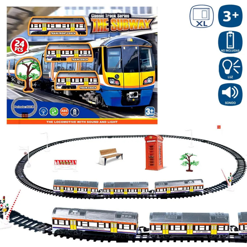 Subway - Pista Tren 3 Vagones Luz&Sonido