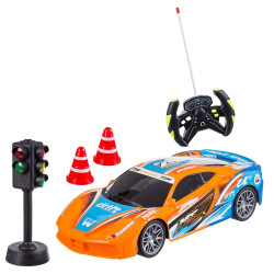 Rivalry - Coche R/C 18 cm con Semáforo y Accesorios