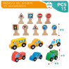 Woomax-  Set 6 Vehículos y Señales de Tráfico Madera