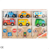 Woomax-  Set 6 Vehículos y Señales de Tráfico Madera