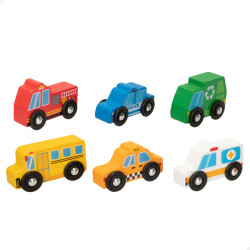 Woomax-  Set 6 Vehículos y Señales de Tráfico Madera