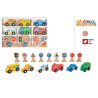 Woomax-  Set 6 Vehículos y Señales de Tráfico Madera