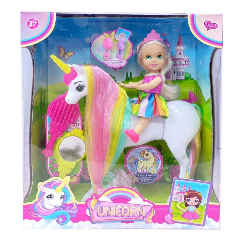 Unicorn - Mini Muñeca y Unicornio 15 cm