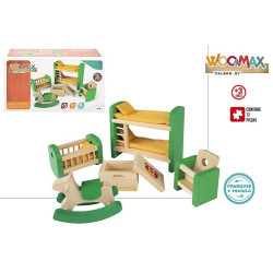 Woomax-  Set Muebles Dormitorio Muñecas Madera