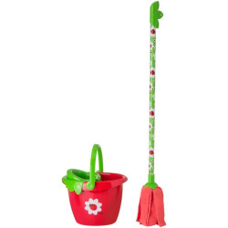 Cubo Con Escurridor + Fregona Ladybugs KIDS