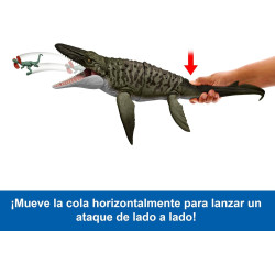 Figura de acción Mosasaurio Mordedor + Dilofosaurio