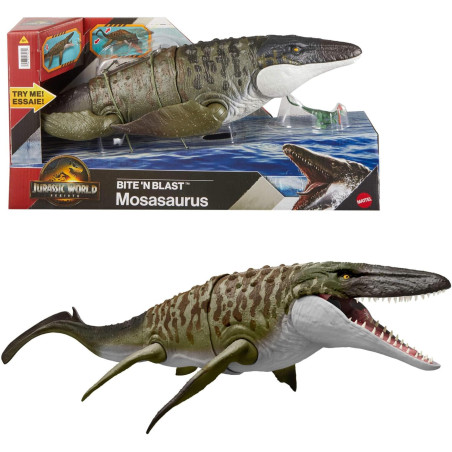 Figura de acción Mosasaurio Mordedor + Dilofosaurio