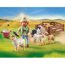 Playmobil Pastor con Rebaño de Ovejas Country 71444