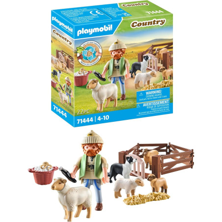 Playmobil Pastor con Rebaño de Ovejas Country 71444