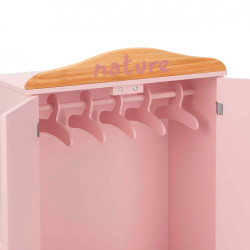 Armario Madera para ropa Muñecas Rosa Nature