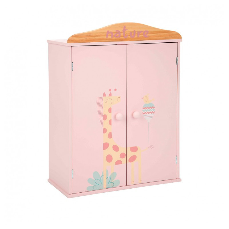 Armario Madera para ropa Muñecas Rosa Nature