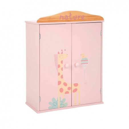 Armario Madera para ropa Muñecas Rosa Nature
