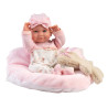 Muñeca Nica Recien Nacida Con Cojin Rosa Y Osito 40cm