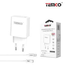 TEMCO - Cargador Tipo-C con Cable Lightning