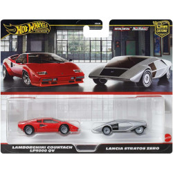Hot Wheels Premium Pack 2 Lamborghini Countach LP5000 QV & Lancia Stratos Zero 1:64