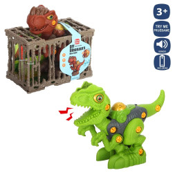 Dinosaurio En Jaula Desmontable 24 cm c/Sonido