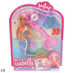 Isabella - Muñeca Articulada Sirena c/Complementos